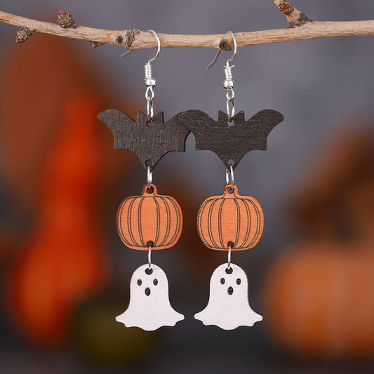 Women’s Halloween Earrings | Spooky Pumpkin & Bat Jewelry