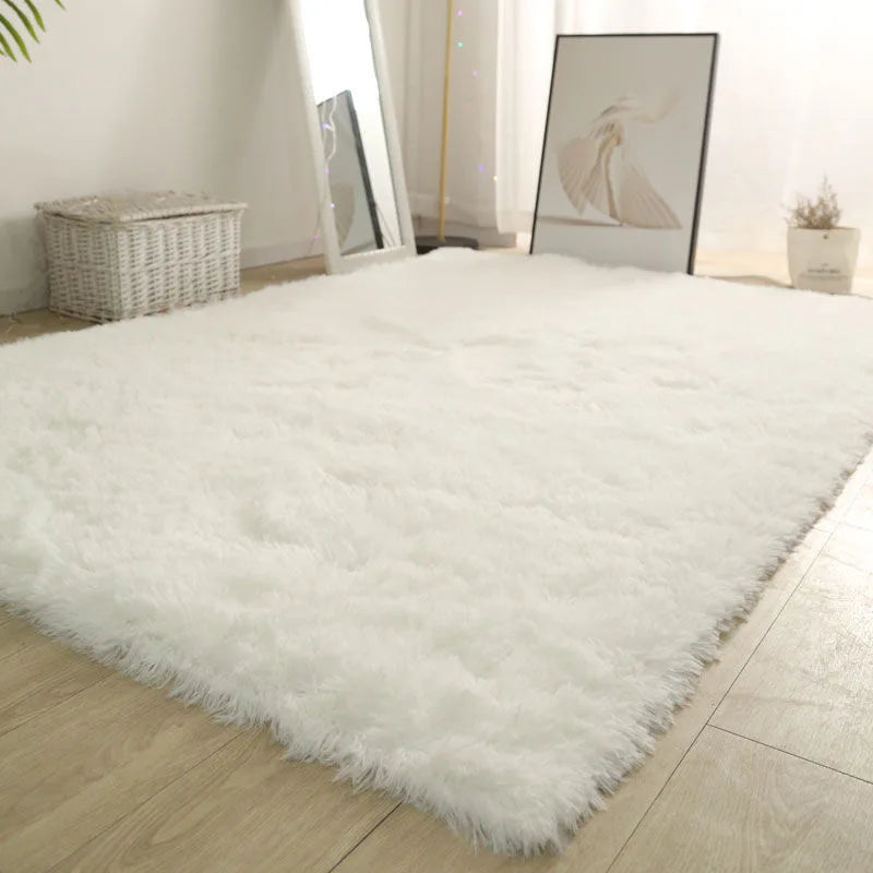 Modern Home Decor Fluffy Rug | Large Non-Slip Bedroom & Children's Room Mat