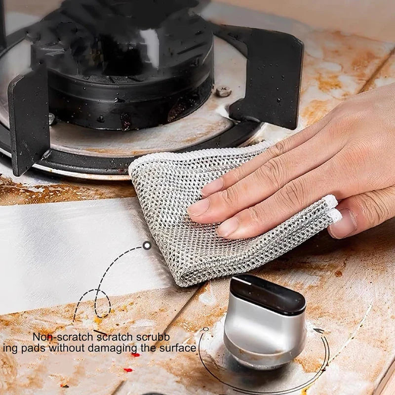 Thickened Double-Sided Metal Wire Rags | Kitchen Dish & Pot Scrubbing Cloths