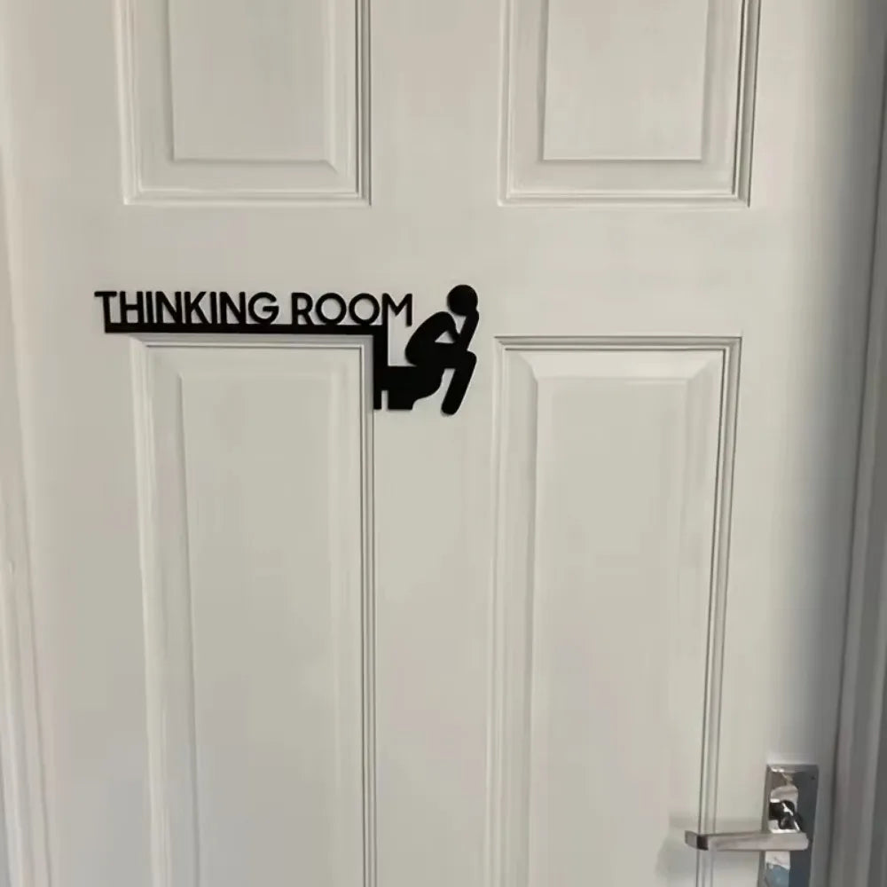 Decorative Metal Door Frame Pendant | Modern Bathroom Wall Art & Sign