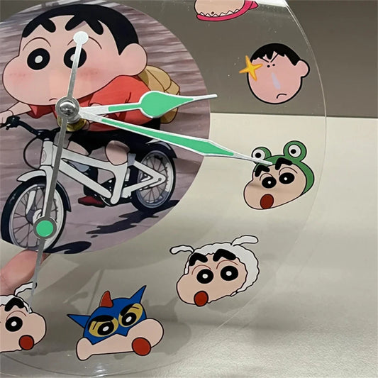 Kawaii Crayon Shin-Chan Acrylic Desktop Clock | Simple Wall Hanging Decor