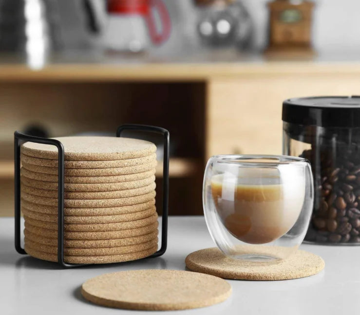 Durable Wood Slice Drink Holders (50PC) | Natural Round Tea Coffee Mug Mat