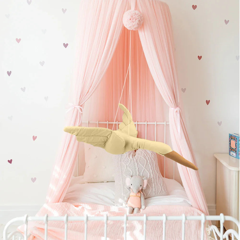 Bedroom Nursery Swan Hanging Ornament | Plush Stuffed Doll Wall Decor