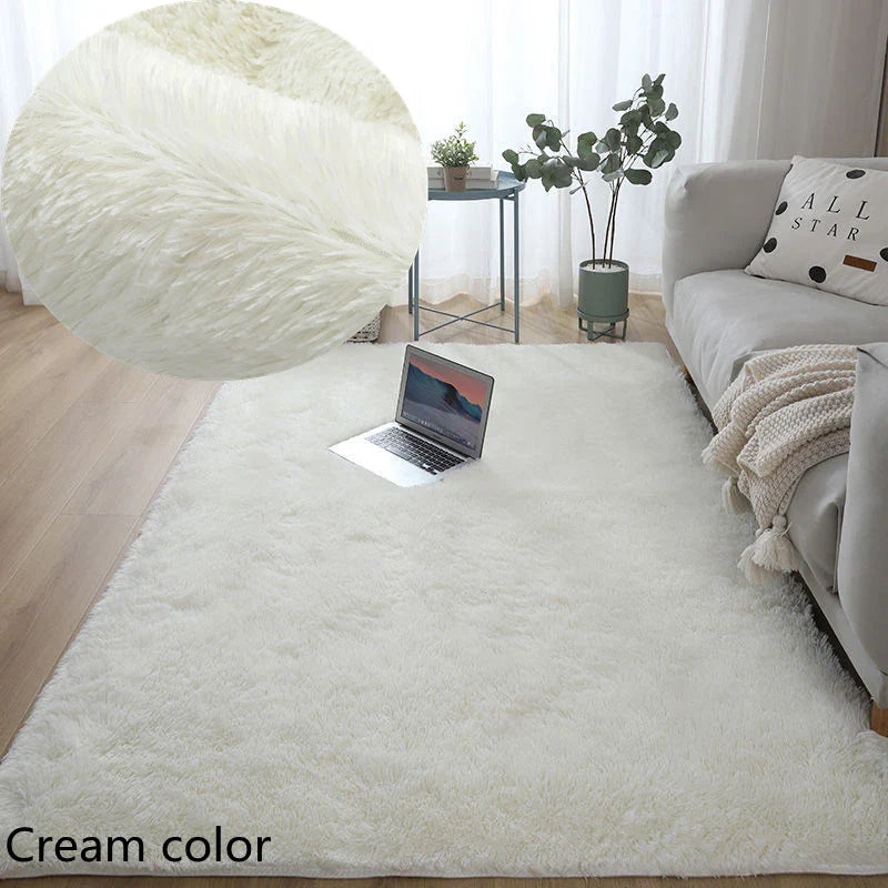 Modern Home Decor Fluffy Rug | Large Non-Slip Bedroom & Children's Room Mat