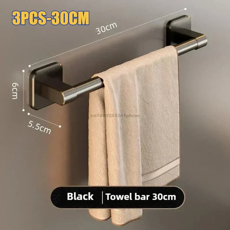 Adhesive Horizontal Towel Rack | Wall Mount Bathroom Accessory