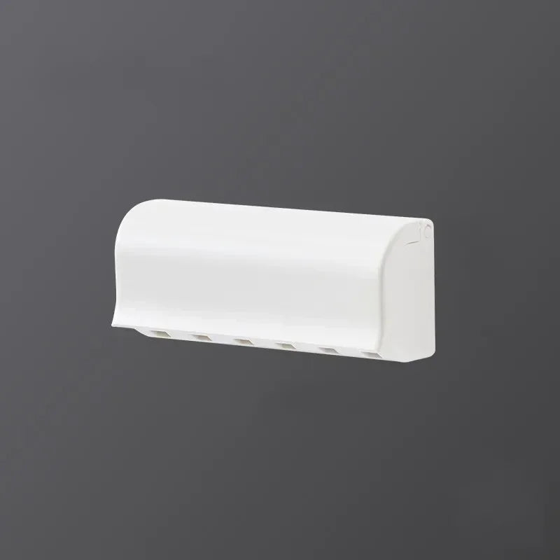 Multi-Head Toothbrush Organizer | Wall Mount 6-Slot Storage Holder