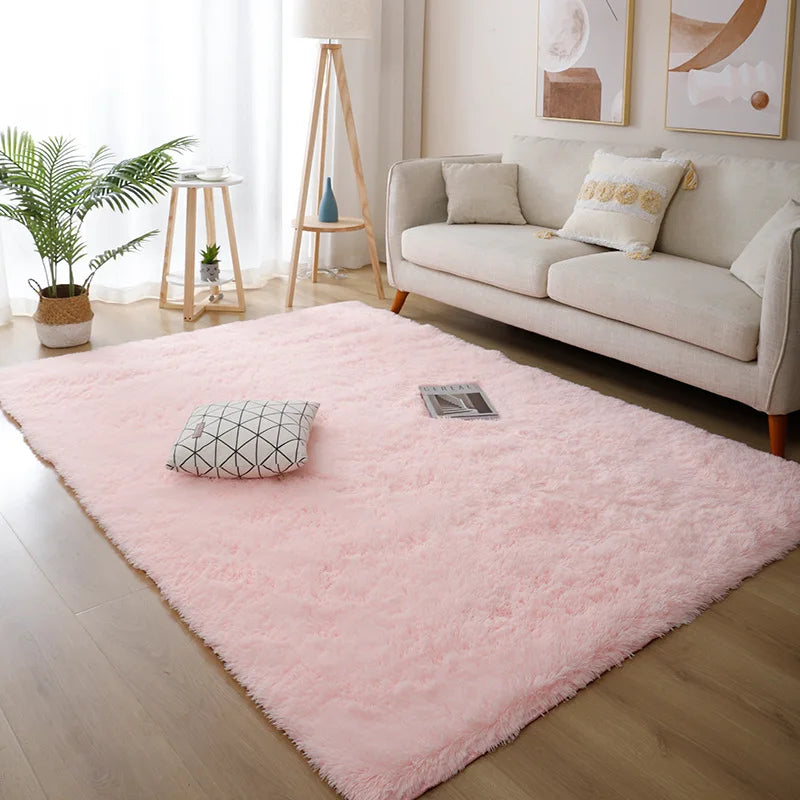 Modern Home Decor Fluffy Rug | Large Non-Slip Bedroom & Children's Room Mat