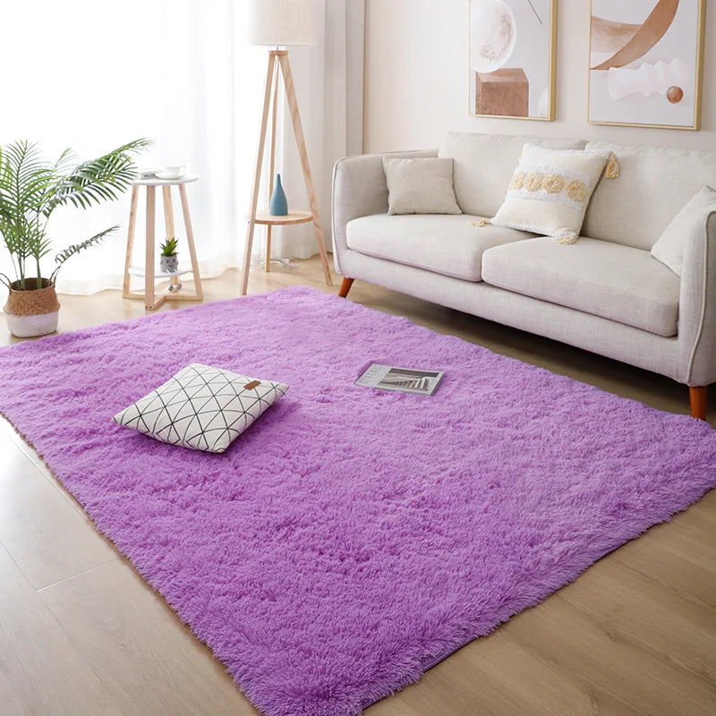 Modern Home Decor Fluffy Rug | Large Non-Slip Bedroom & Children's Room Mat
