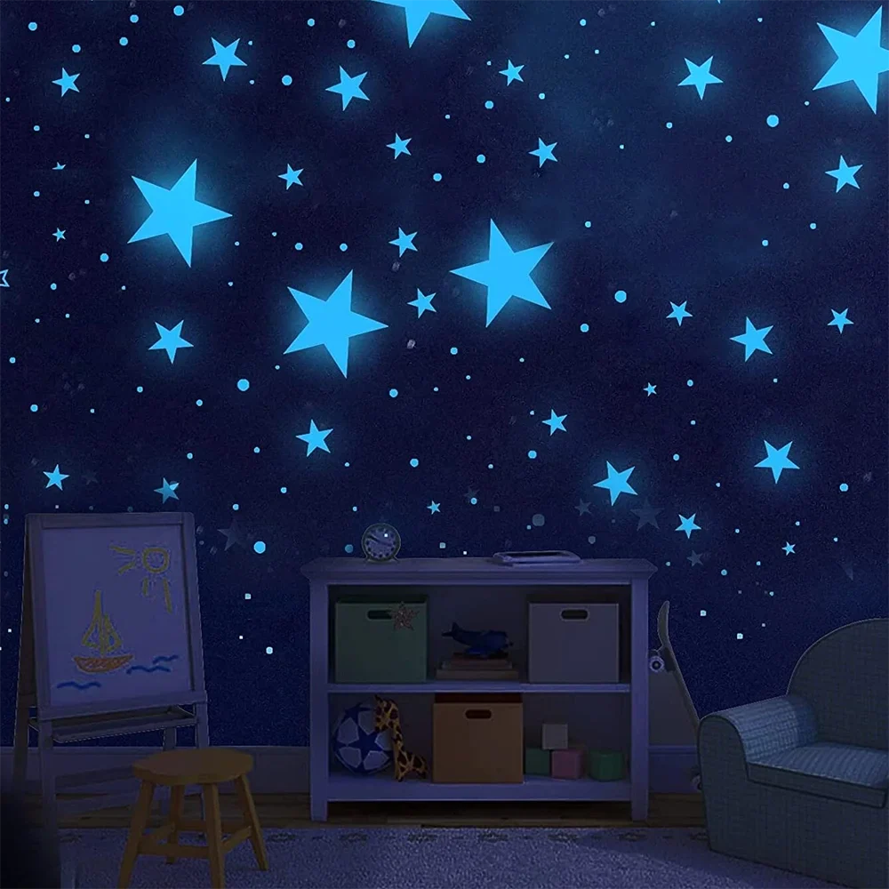 Glow Star Home Decor | 3D Stars & Moon Luminous Wall Stickers for Baby Room