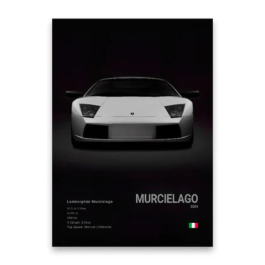 Modern Supercar Poster Set | Unframed Canvas Wall Art Print Birthday Gift