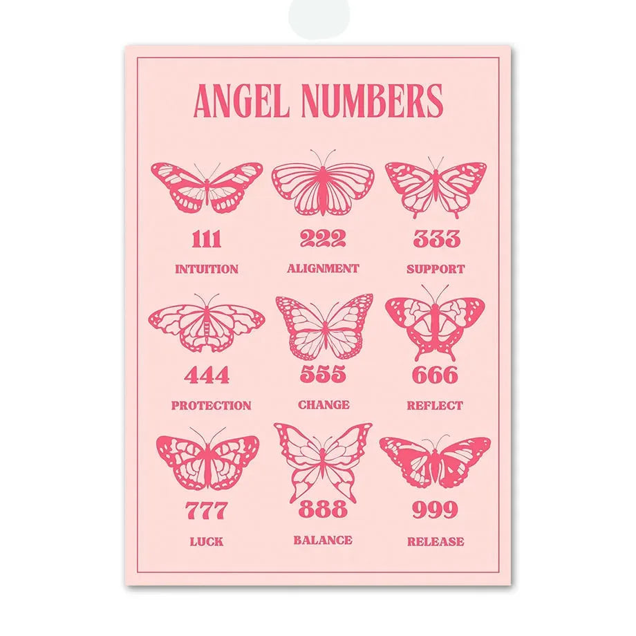 Pink Angel Number & Flower Market Canvas Print | Gallery Wall Art