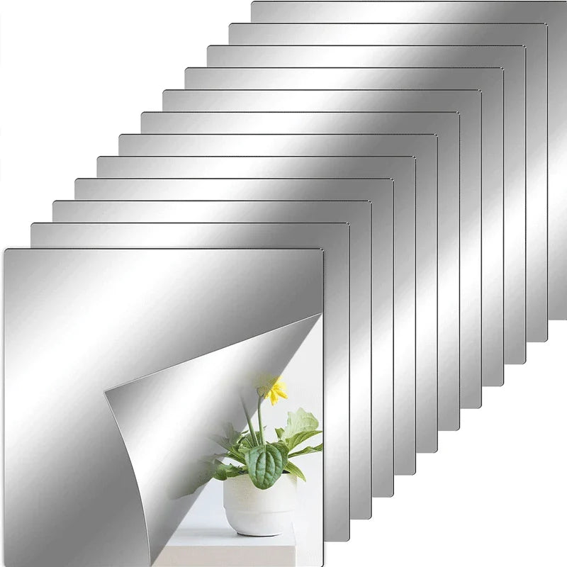 Bedroom 3D Wall Decor | Self-Adhesive Flexible Mirror Sheets (Non-Glass)