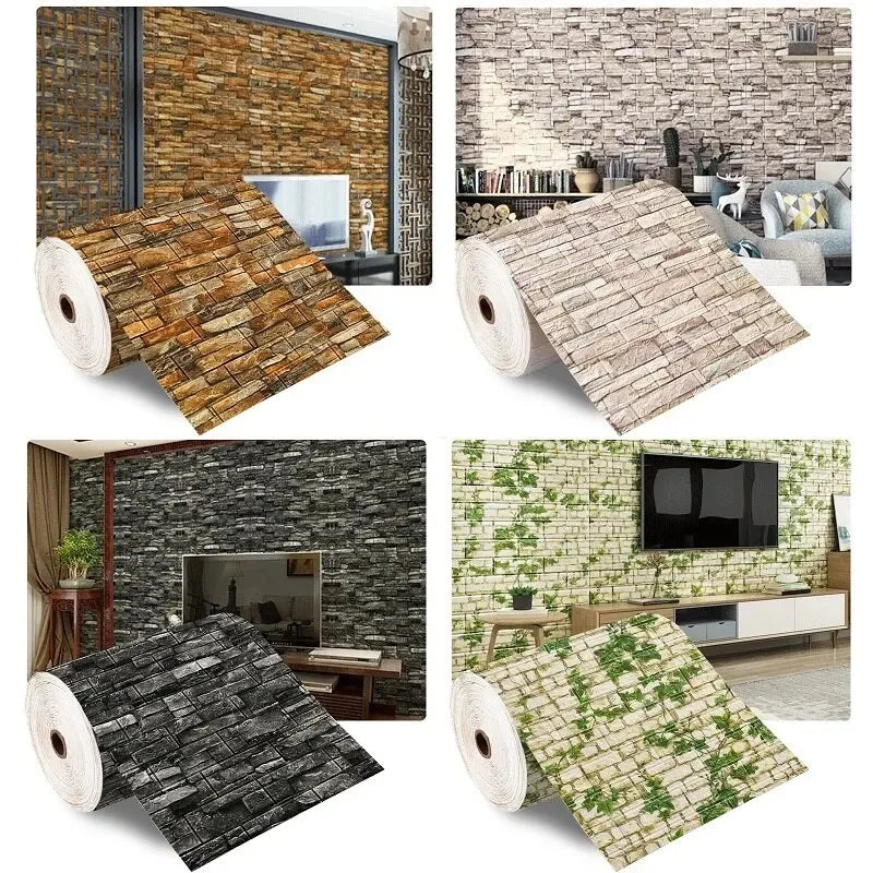 Modern Home Decor 3D Brick Wallpaper | Waterproof Self-Adhesive PVC Foam