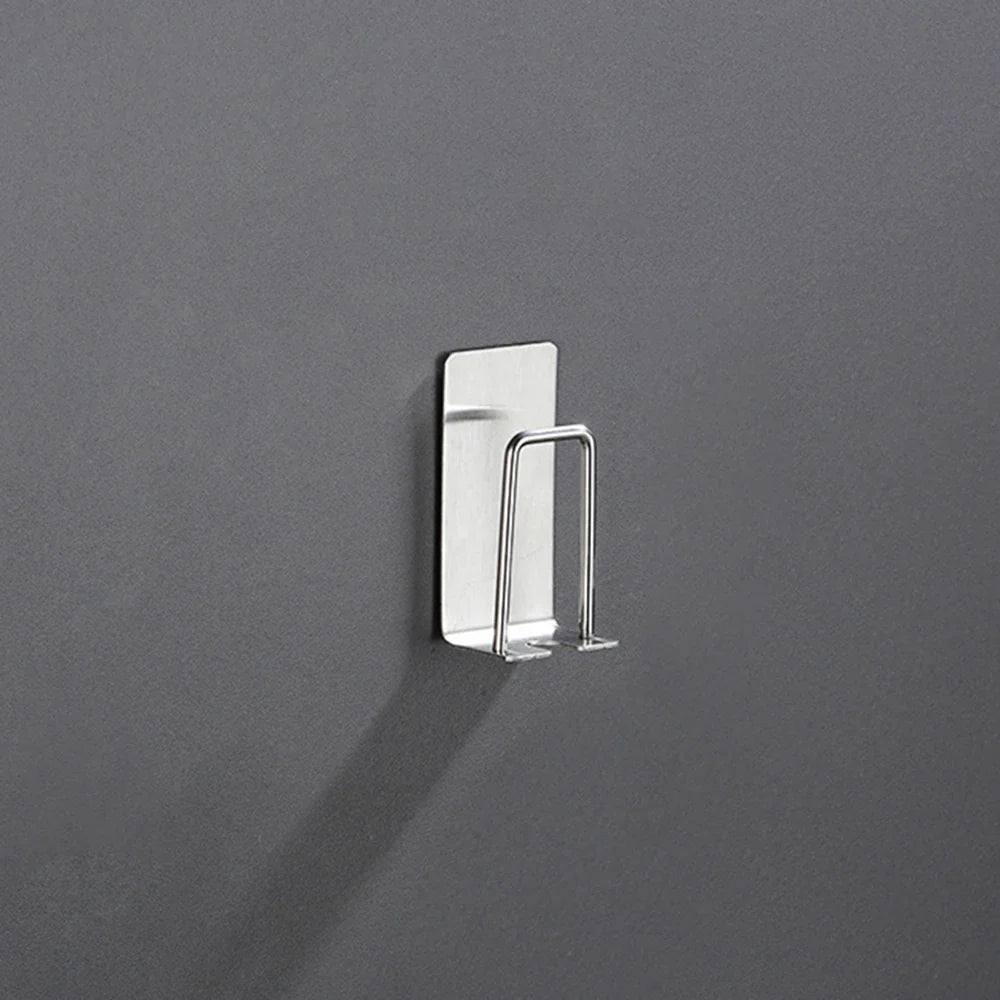 Punch-Free Stainless Steel Toothbrush Holder Hook | Kitchen & Bathroom Organizer