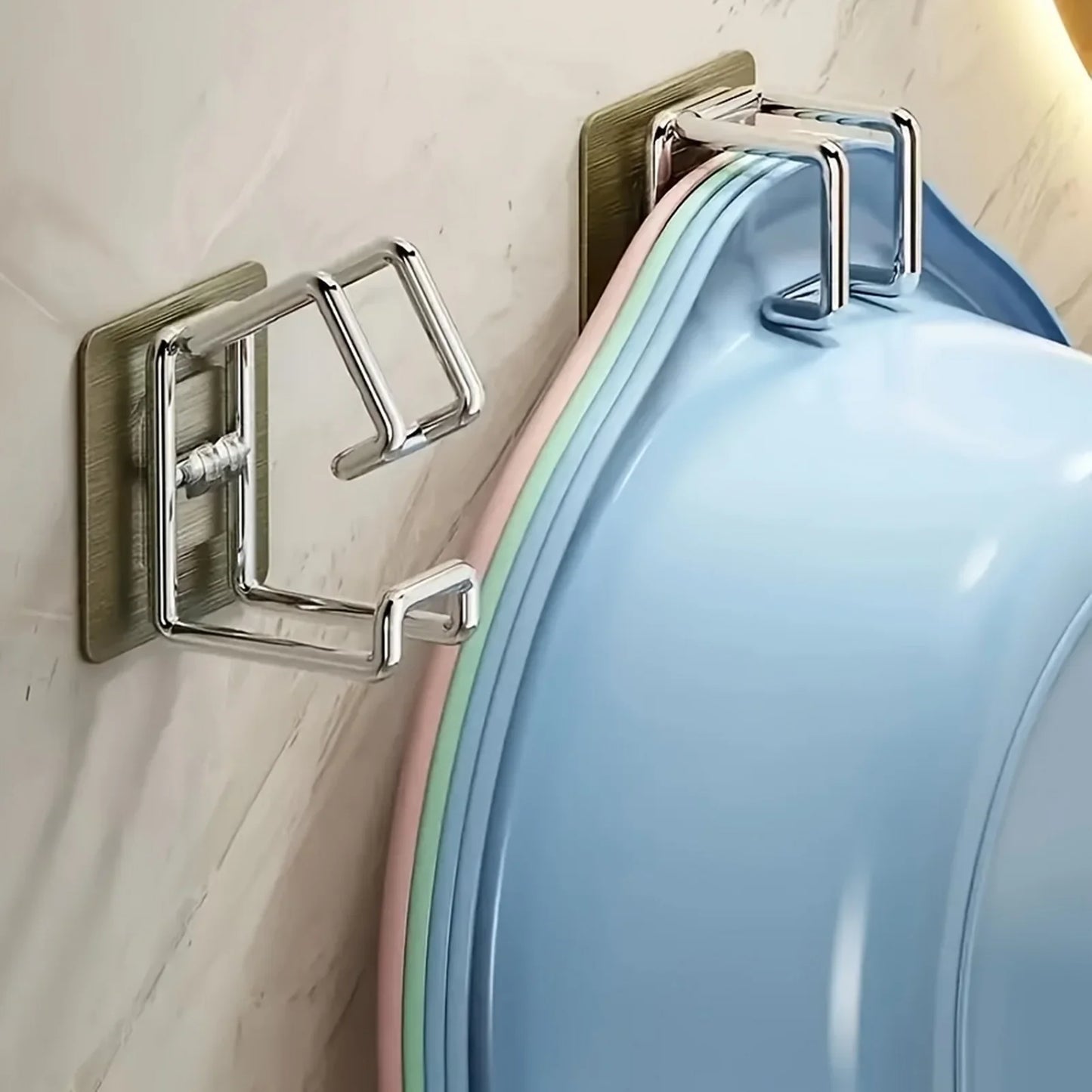 Multifunction Washbasin Hook | Stainless Steel Towel & Basin Hanger