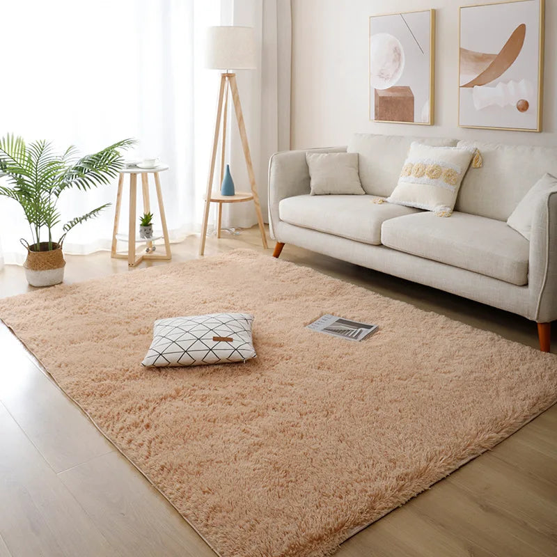 Modern Home Decor Fluffy Rug | Large Non-Slip Bedroom & Children's Room Mat