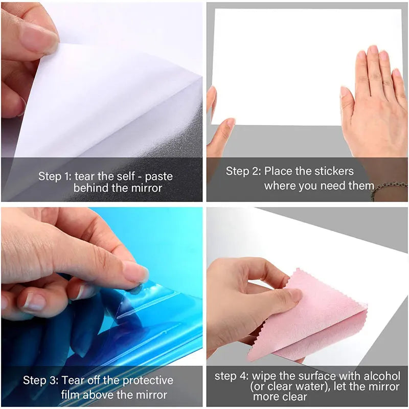Bedroom 3D Wall Decor | Self-Adhesive Flexible Mirror Sheets (Non-Glass)
