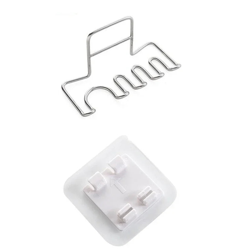 Stainless Steel Wall Mount Toothbrush Holder | Razor & Toothpaste Organizer