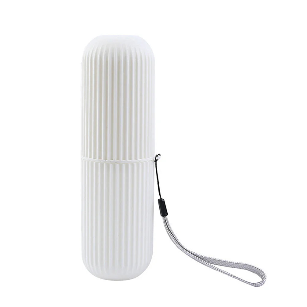 Portable Vertical Stripe Travel Toothbrush Box | Mouthwash & Toothpaste Storage