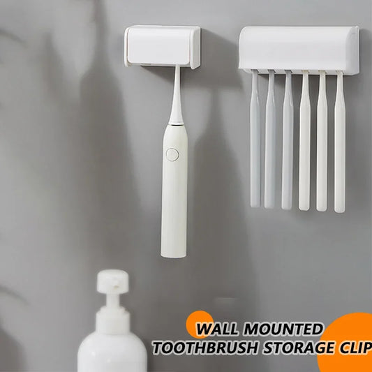 Multi-Head Toothbrush Organizer | Wall Mount 6-Slot Storage Holder