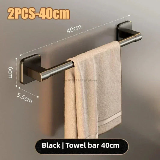 Adhesive Horizontal Towel Rack | Wall Mount Bathroom Accessory