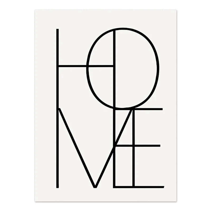 Nordic Black Beige Geometric Wall Art Print | Abstract Boho Canvas Painting