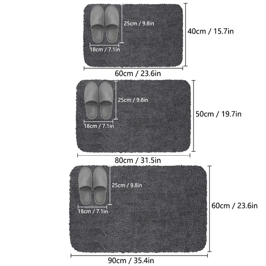 Furry Absorbent Foot Wiping Mat | Non-Slip Entrance & Bathroom Rug