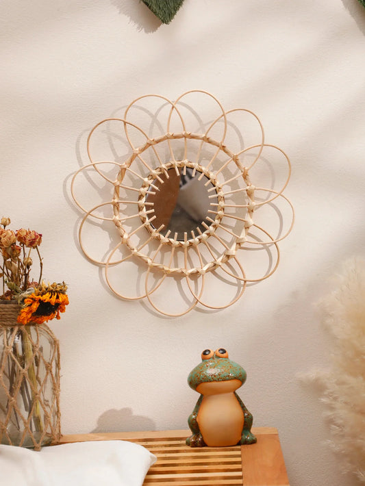 Handmade Macrame Wall Mirror Decor | Aesthetic Room Decor Gift