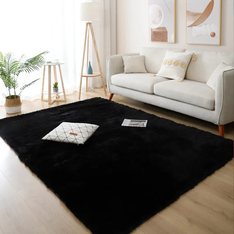 Modern Home Decor Fluffy Rug | Large Non-Slip Bedroom & Children's Room Mat