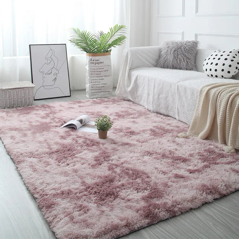 Modern Home Decor Fluffy Rug | Large Non-Slip Bedroom & Children's Room Mat