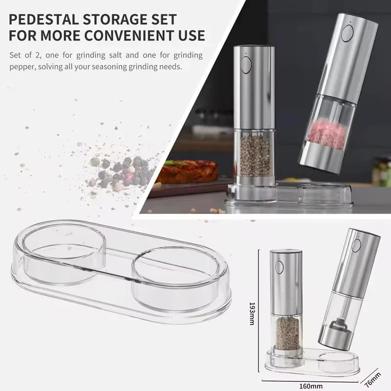 USB Rechargeable Automatic Salt & Pepper Grinder | Adjustable Coarseness