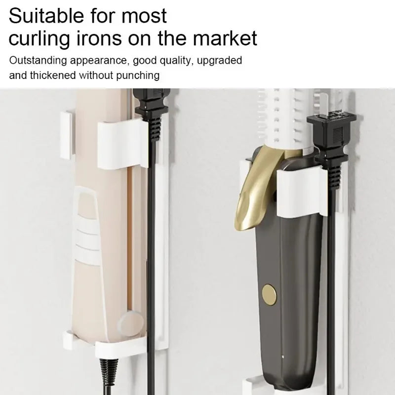 Aluminum Wall Mount Curling Iron Holder | Bathroom Organizer Rack
