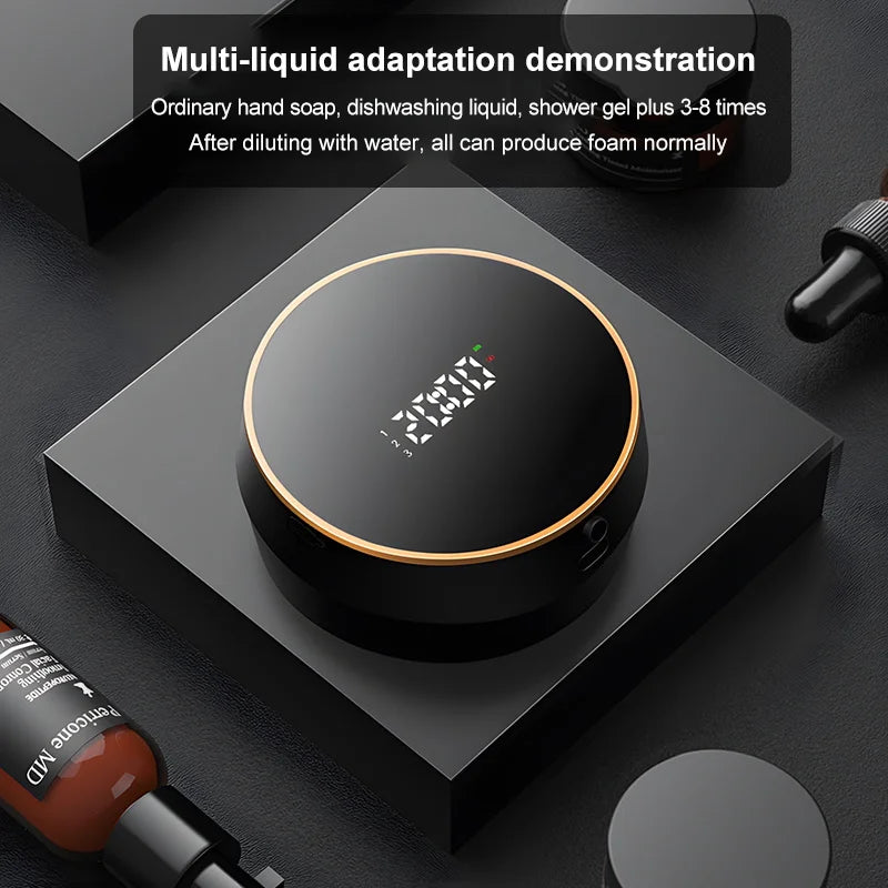 Smart Induction Hand Washer | Rechargeable Foam Dispenser with Temp Display