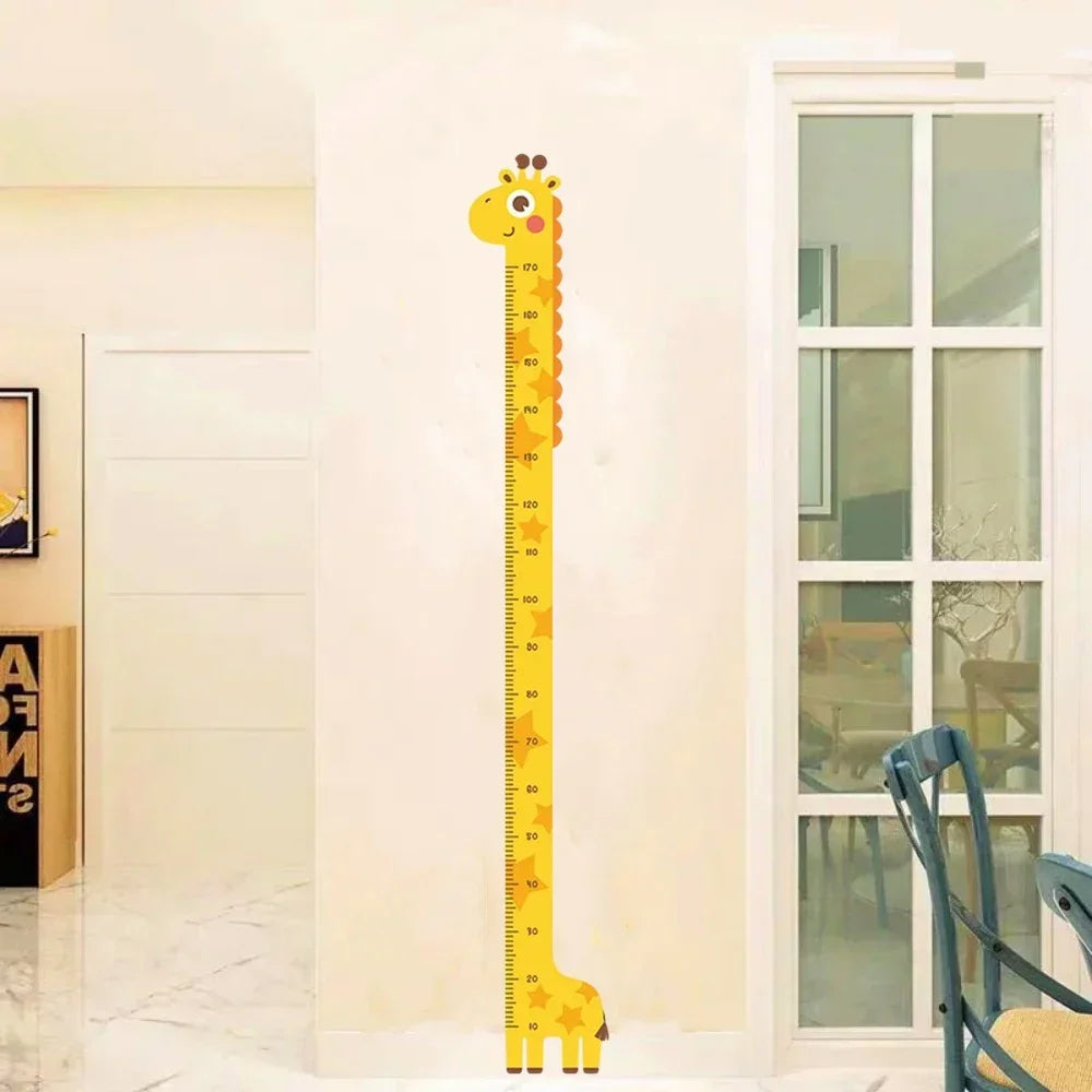 Whimsical Animal Growth Chart Wall Decals | Unicorn, Dino & Giraffe Height Stickers