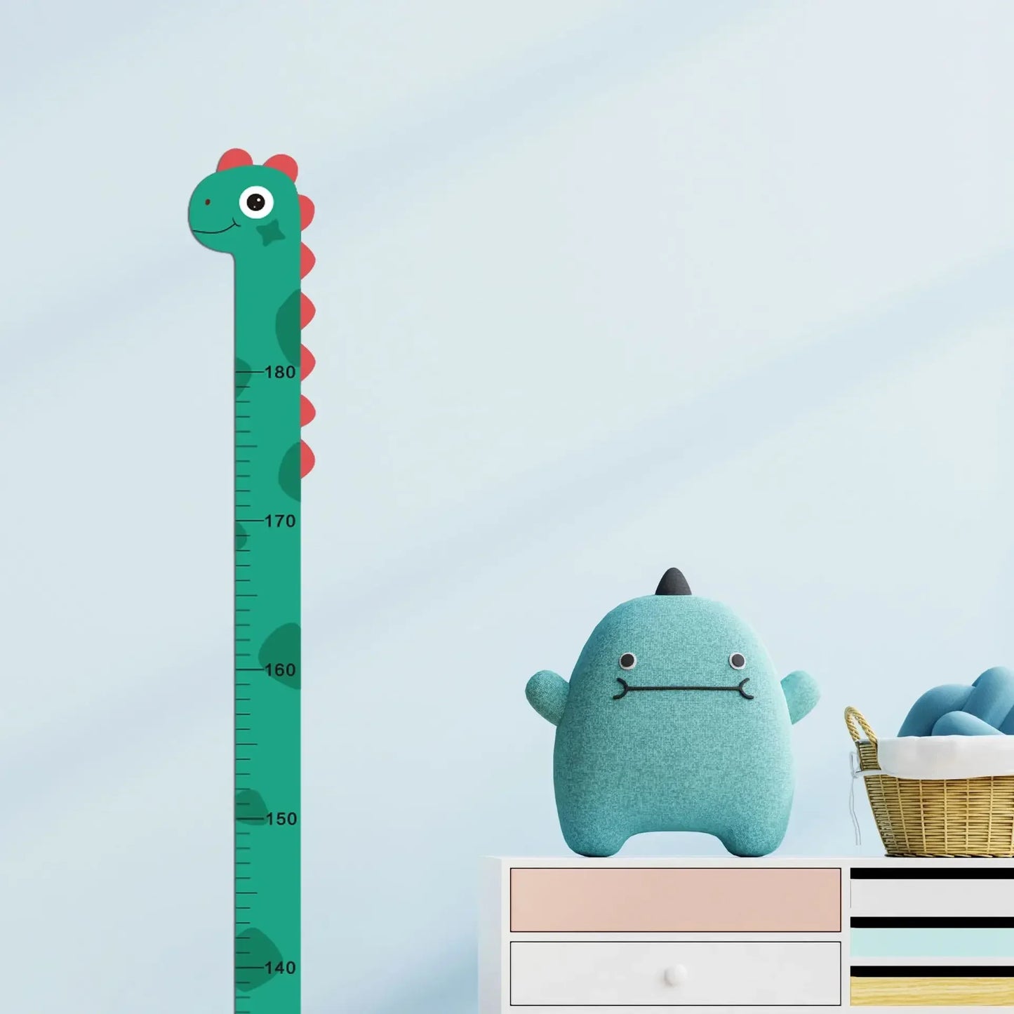 Whimsical Animal Growth Chart Wall Decals | Unicorn, Dino & Giraffe Height Stickers