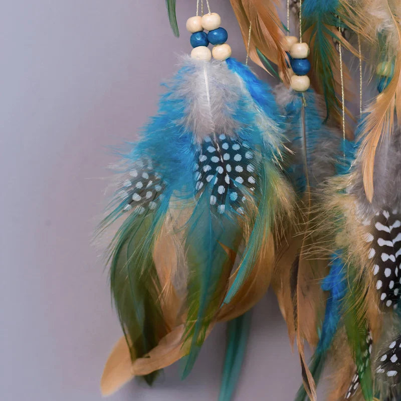 Tree of Life Dream Catcher | Natural Stone & Feather Wall Ornament Gift