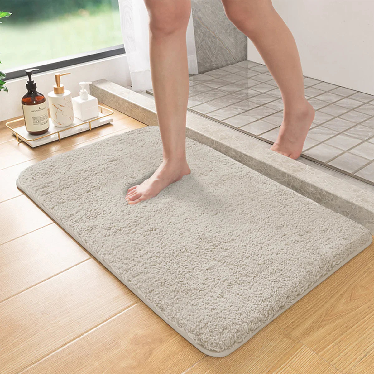 Furry Absorbent Foot Wiping Mat | Non-Slip Entrance & Bathroom Rug