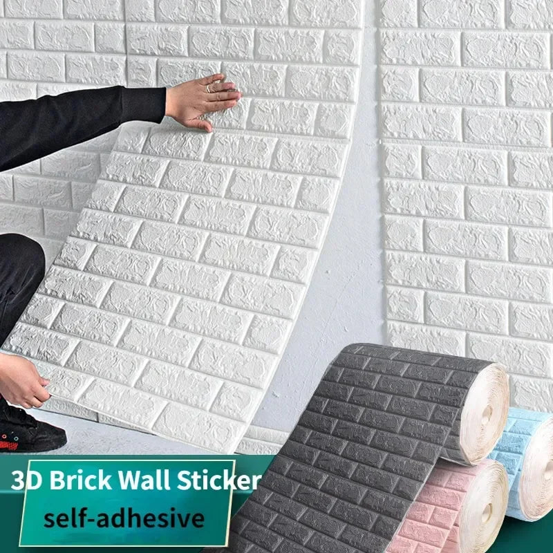 Modern Home Decor 3D Brick Wallpaper | Waterproof Self-Adhesive PVC Foam