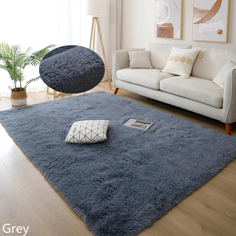 Modern Home Decor Fluffy Rug | Large Non-Slip Bedroom & Children's Room Mat