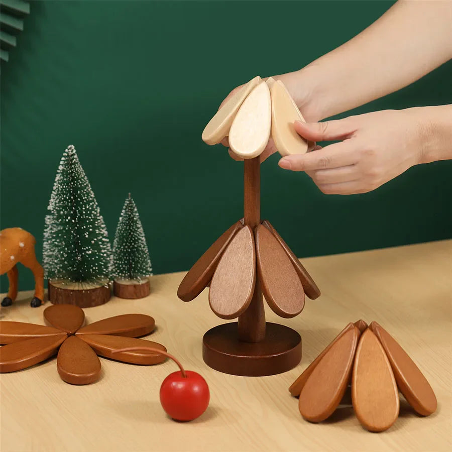 Solid Wood Tree Insulation Pad | Creative Home Decor Festival Gift Pot Mat