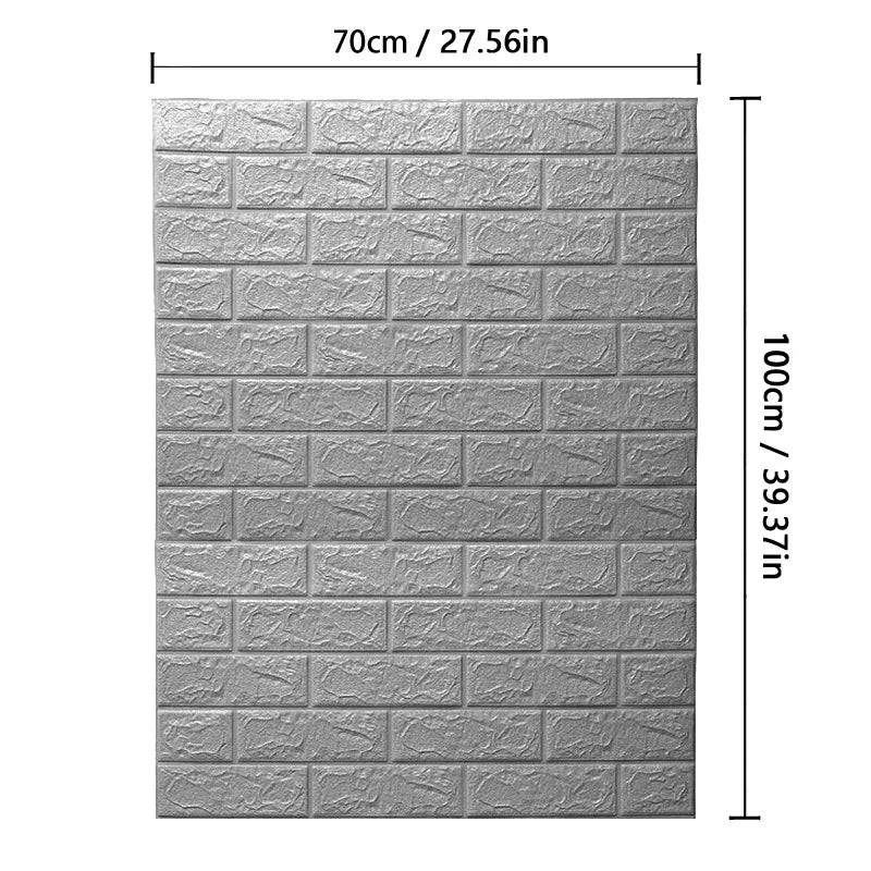 Modern Home Decor 3D Brick Wallpaper | Waterproof Self-Adhesive PVC Foam