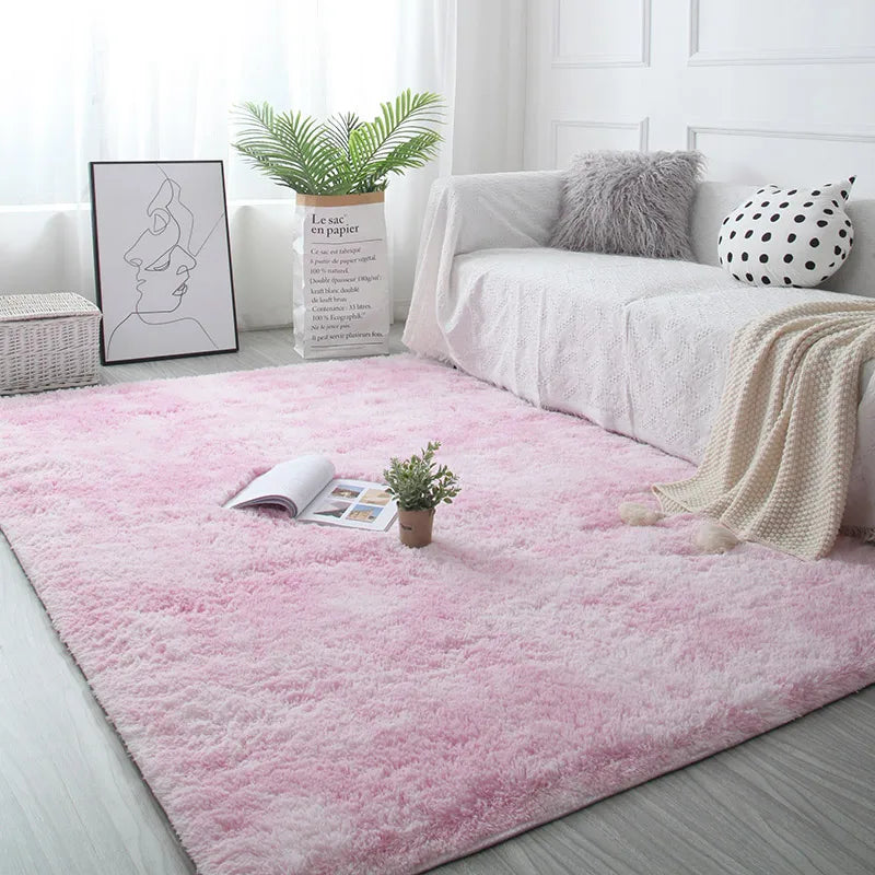 Modern Home Decor Fluffy Rug | Large Non-Slip Bedroom & Children's Room Mat