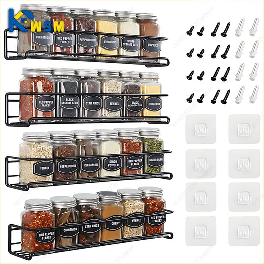 Modern Iron Storage Rack | Wall Mount Kitchen Spice & Bathroom Caddy