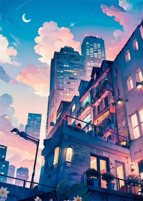 Modern Wall Art Prints | Japanese Street Scenery & Cherry Blossom Canvas