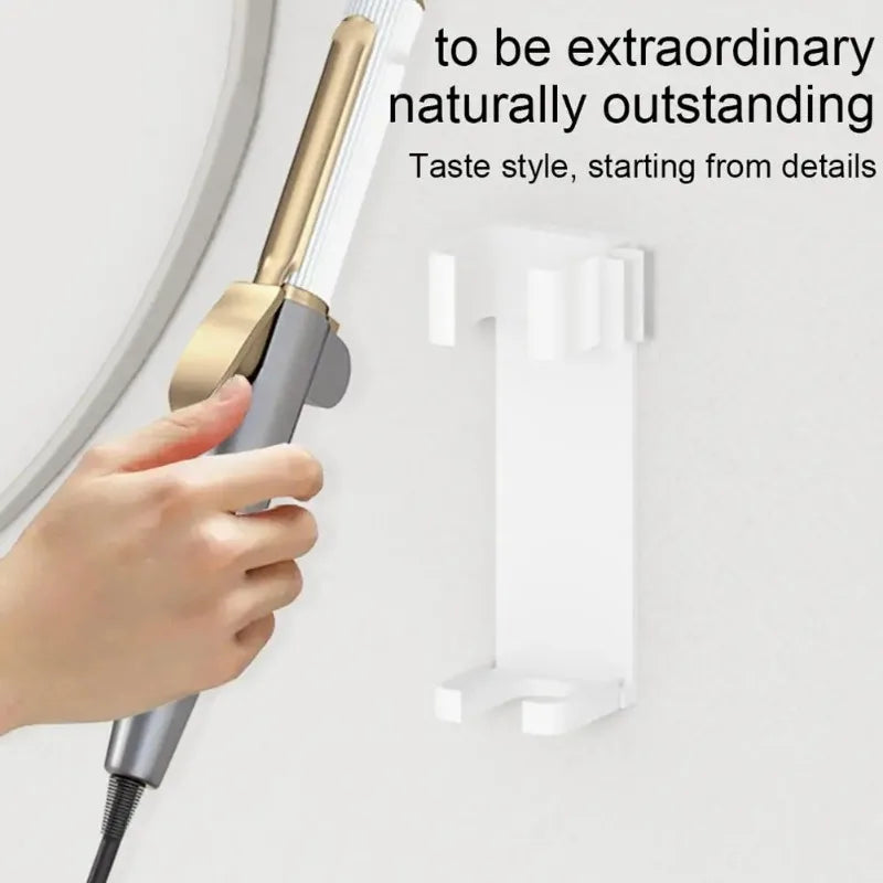 Aluminum Wall Mount Curling Iron Holder | Bathroom Organizer Rack
