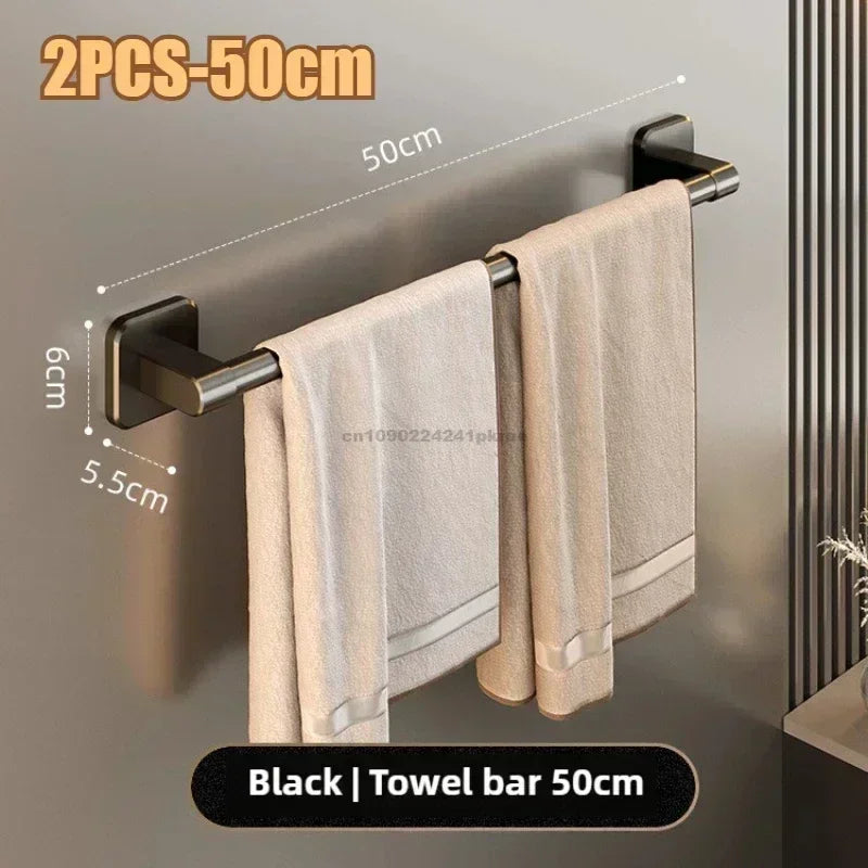 Adhesive Horizontal Towel Rack | Wall Mount Bathroom Accessory