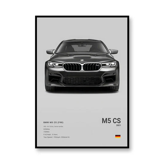 Famous Brand Cars Decorative Mural | SVJ GT3RS 918 M5CS Canvas Poster Gift