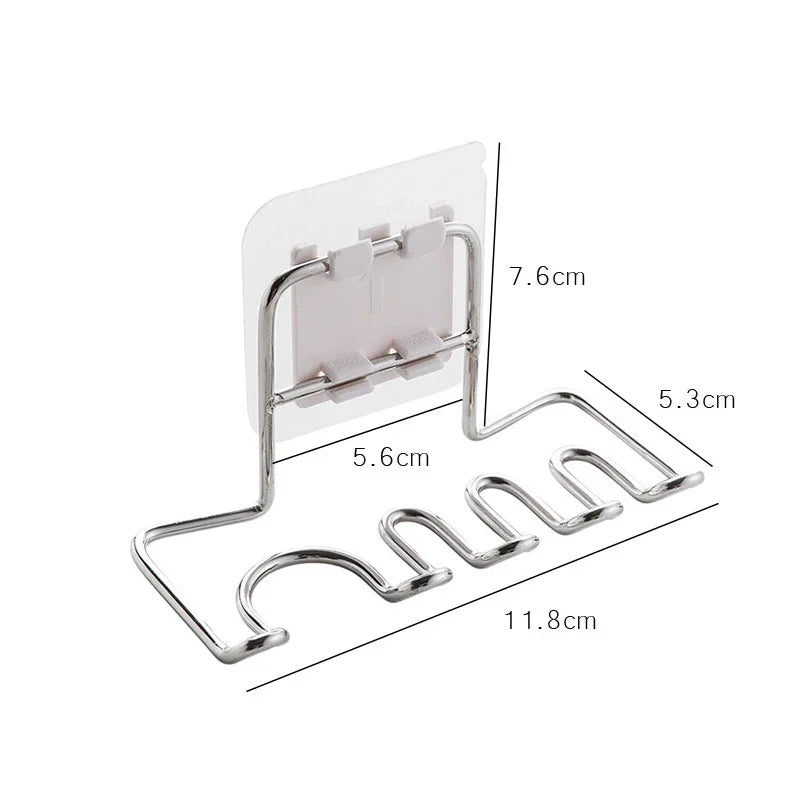 Stainless Steel Wall Mount Toothbrush Holder | Razor & Toothpaste Organizer