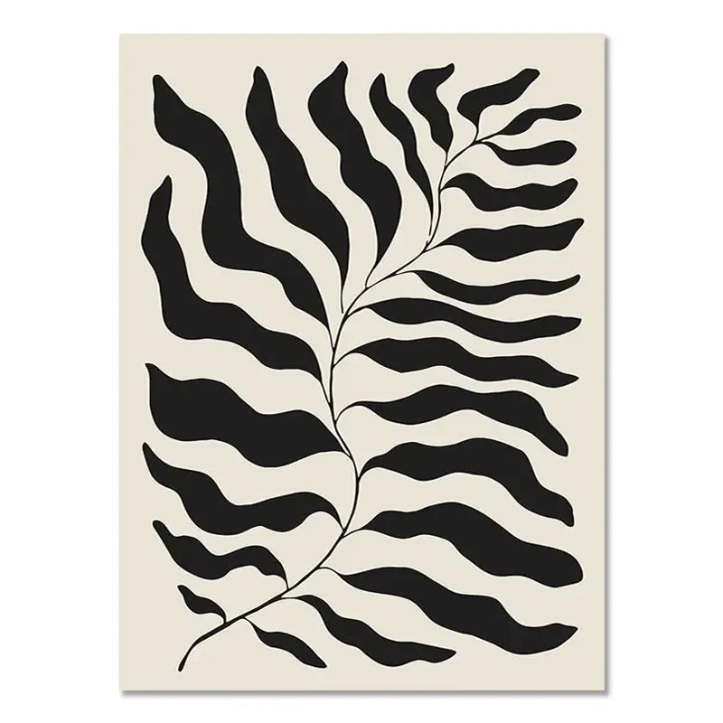 Nordic Black Beige Geometric Wall Art Print | Abstract Boho Canvas Painting