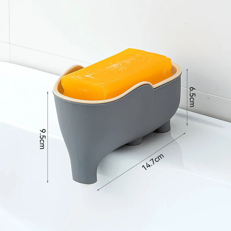 Creative Double-Layer Elephant Soap Holder & Drainer